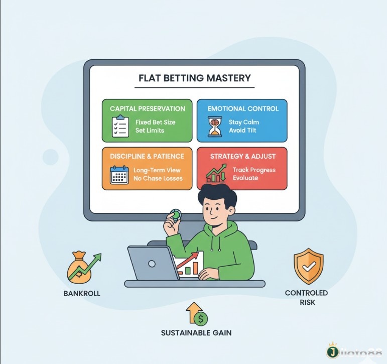 Người chơi áp dụng chiến lược Flat Betting là gì để quản lý vốn, giữ vững tâm lý và kiểm soát cuộc chơi, bảo toàn nguồn vốn