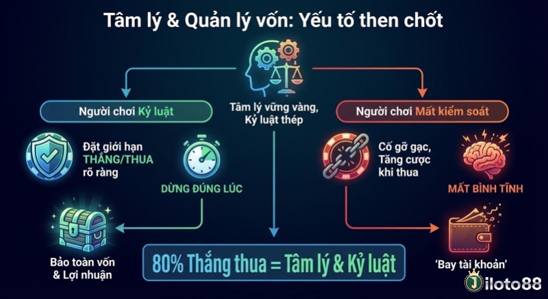Sơ đồ phân tích tâm lý & quản lý vốn: yếu tố then chốt giúp kỷ luật bảo toàn vốn, tránh mất kiểm soát gây 'bay tài khoản'