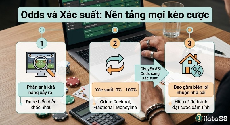 Tổng quan 3 điểm cốt lõi về cách tính xác suất từ odds giúp người chơi hiểu cách chuyển đổi và biên lợi nhuận nhà cái