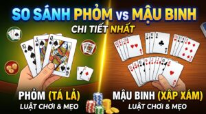 So sánh Phỏm vs Mậu Binh chi tiết nhất: Luật chơi, mẹo thắng